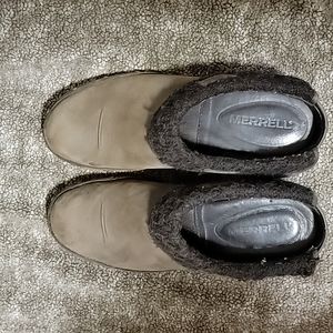 Merrell Luxe Knit Bitter Chocolate Suede Clogs Size 7.5